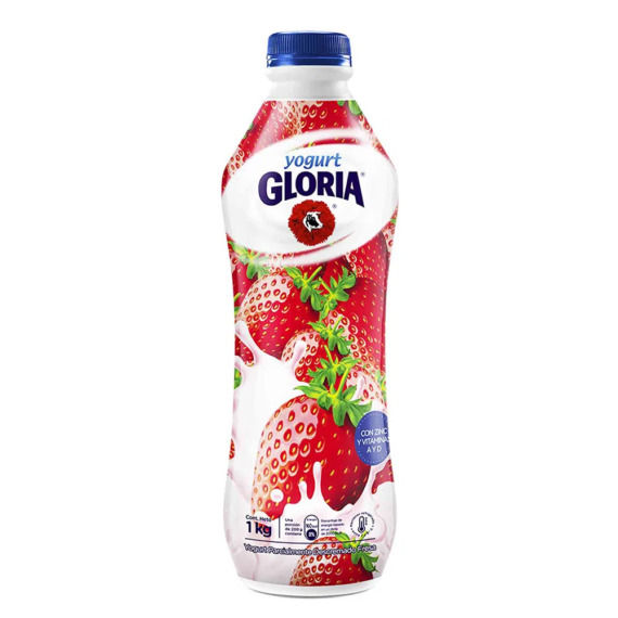 YOGURT PARCIALMENTE DESCREMADO DE FRESA GLORIA 1KG